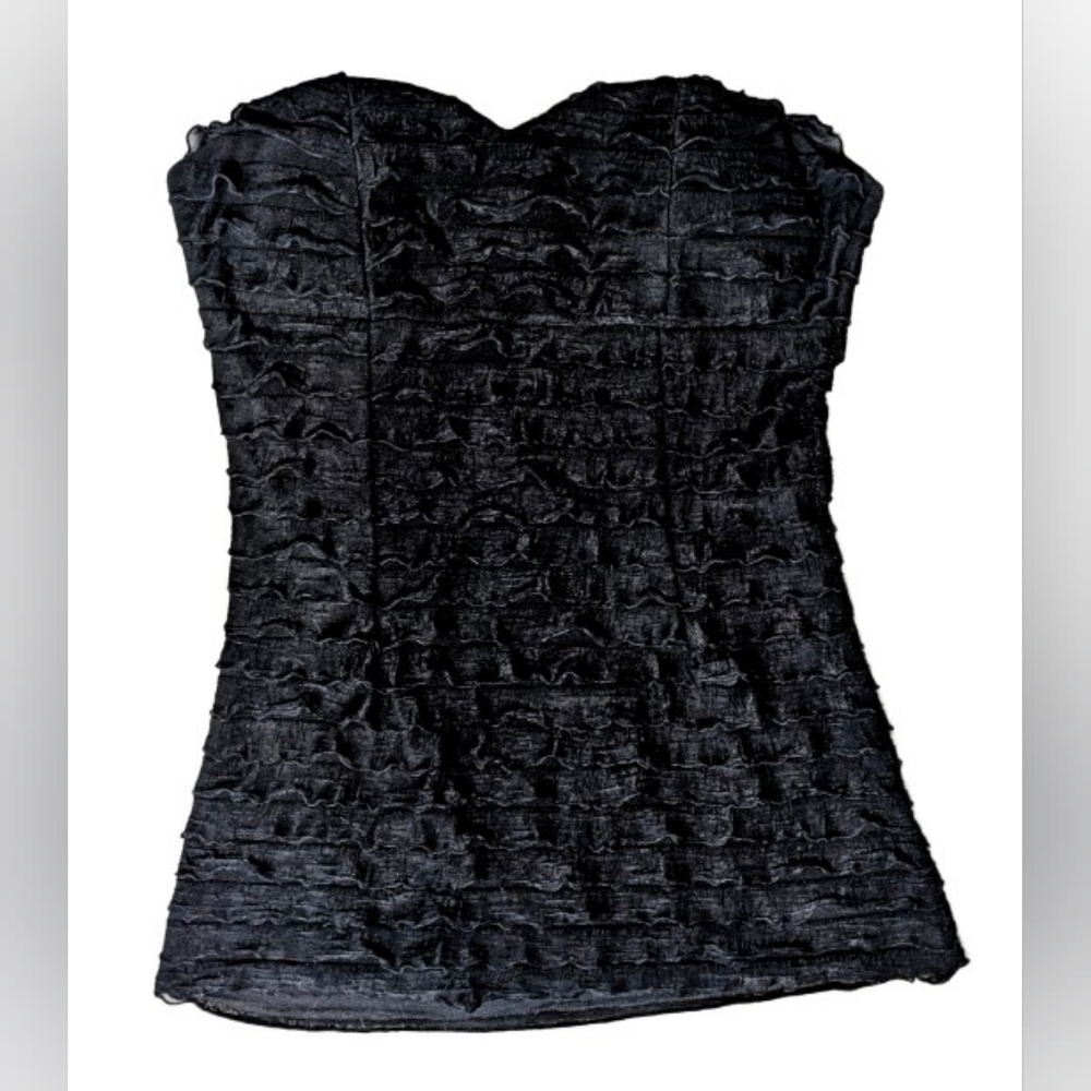 Vintage Y2K Charlotte Russe Layered Ruffle Strapless Bustier Style Top Medium